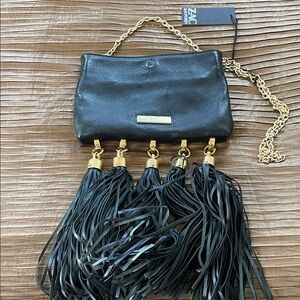 Zac Posen Black Crossbody Bag with Tassels